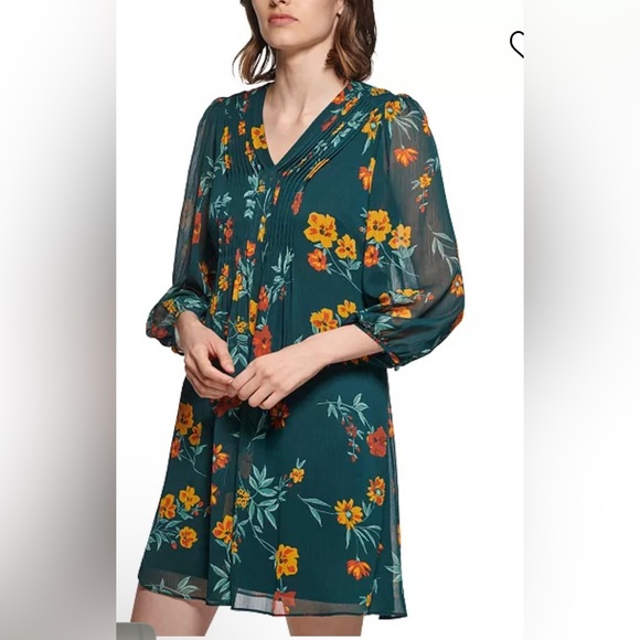Calvin Klein Floral Print Shift Dress - Picture 3 of 6